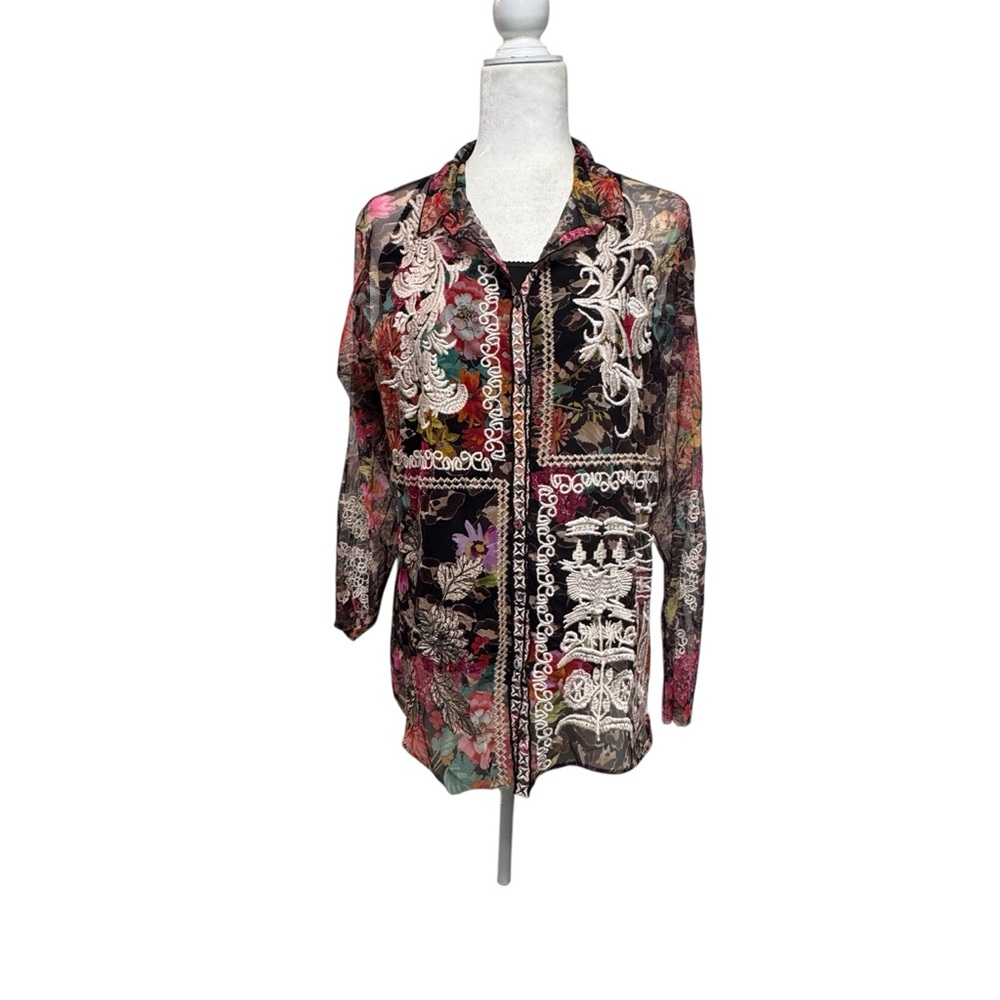 Johnny‎ was Mazzy Midnigh blooms boho whimsygoth cottagecore large blouse